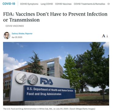 https://twpter.com/users/phoneguy/feed/2023-0428-0718-4905-f-phoneguy.pdf -   PDF:  FDA - Vaccines Don’t Have to Prevent Infection or Transmission            We are truly living in fucking #ClownWorld             If the FDA says that Vaccines don't have to prevent disease infection or Transmission, then WHY THE FUCK SHOULD PEOPLE BE FORCED TO TAKE THEM ?!?!?            This is exactly why the  #Healthcare industry        #BigPharma and government / quasi government agencies like the #FDA and  #CDC can not be trusted.            People, we are on our own when it comes to medicine and healthcare. Watch what you eat, get regular exercise & plenty of sleep and stay healthy.            Our government health & medicine regulatory policies have regressed back to the "bad old days" of selling Patent Medicine and Snake Oil. (which was the main reason why these regulatory agencies were formed in the first place)            https://en.wikipedia.org/wiki/Patent_medicine            https://en.wikipedia.org/wiki/Snake_oil             #CovidTrials #COVID  #Covidiocy  #CovidianCult         #scamdemic  #PoisonDeathShot  #vaccine         #VACCINE  #VaccineGestapo  #jab  #Corruption                    #ArchivePDF       