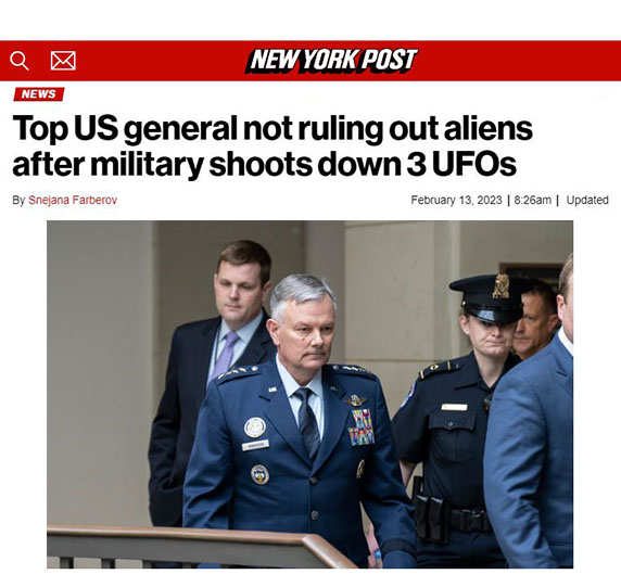 PDF - Top general not ruling out aliens after 3 UFOs shot down