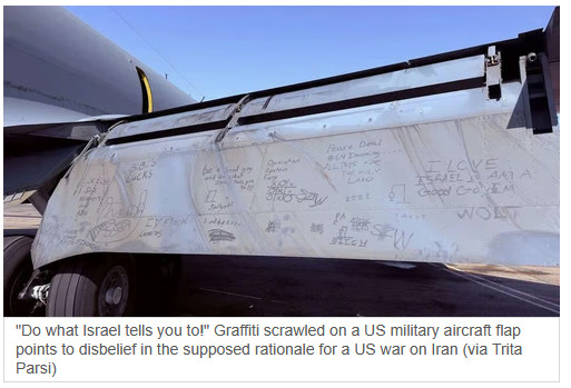 'Do What Israel Tells You!' - Graffiti On USAF Jet Suggests Troops T
