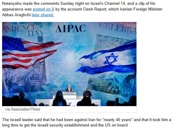 Netanyahu Boasts Of Years-Long Effort To Convince US To Launch War A