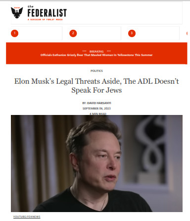 PDF: Elon Musk's Legal Threats Aside, The ADL Doesn't Speak For Jews