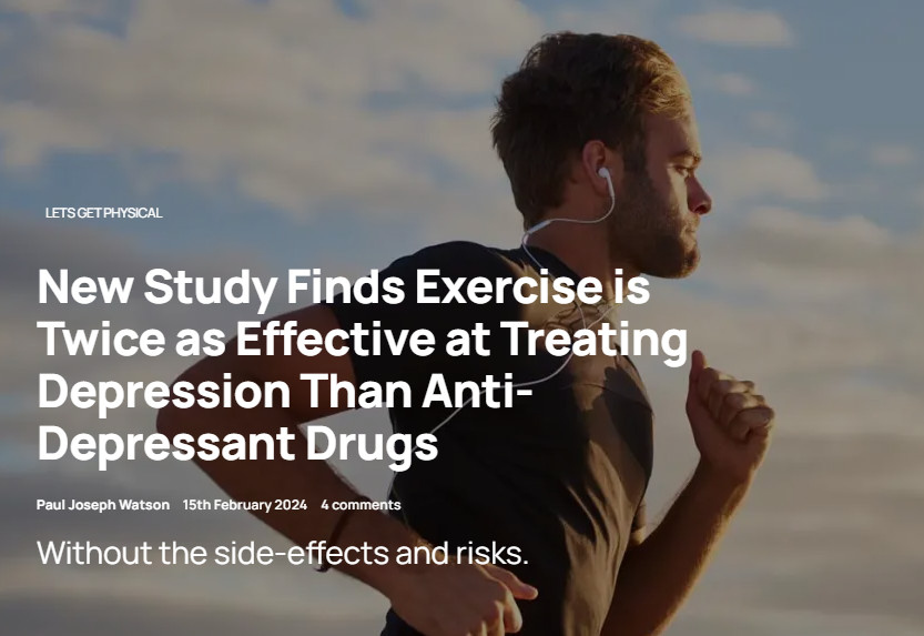 New Study Finds Exercise is Twice as Effective at Treating Depressio