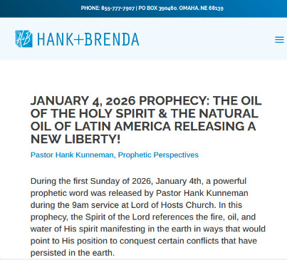 JANUARY 4, 2026 PROPHECY_ THE OIL OF THE HOLY SPIRIT & THE NATURAL O
