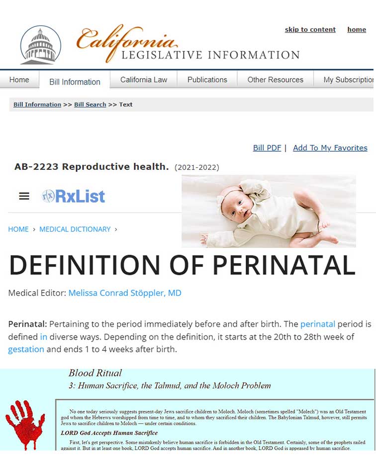 PDF: California AB-2223, Medical definition of Perinatal, Killing ba