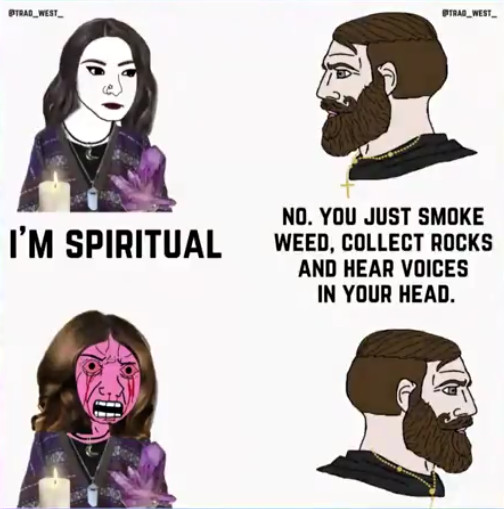 #memes : I'm Spiritual New Age NPC Chick: I'm Spiritual