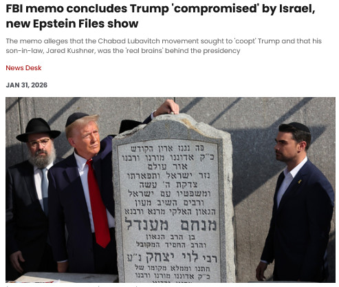 FBI memo concludes Trump 'compromised' by Israel, new Epstein Files