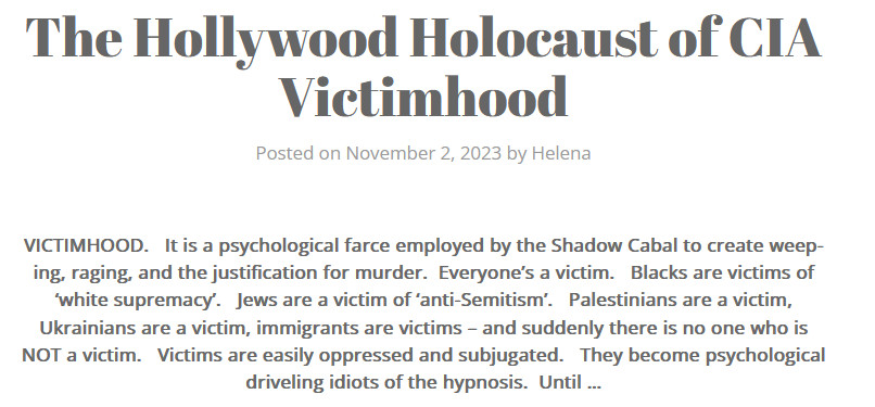 The #Hollywood #Holocaust of #CIA Victimhood "When d