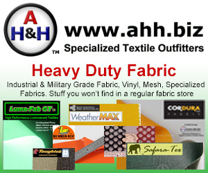 We sell many types of heavy duty fabric, vinyl, water resistant canvas and mesh, as well as rubberized materials, camouflage materials and strong fabric.              https://www.ahh.biz/fabric/             
