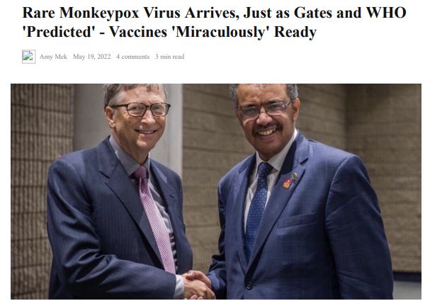 PDF: Rare Monkeypox Virus Arrives, Just as Gates and WHO 'Predicted'