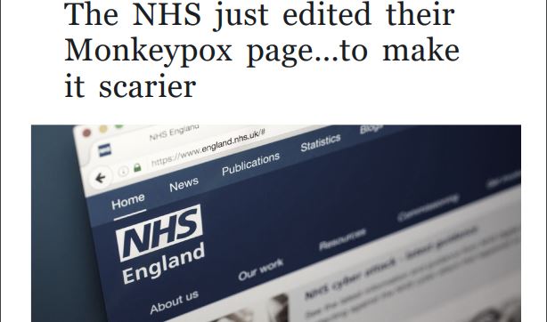 PDF: The NHS just edited their Monkeypox page…to make it scarier – O
