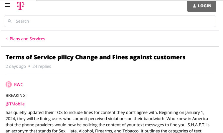 Terms of Service policy Change and Fines against customers _ T-Mobil