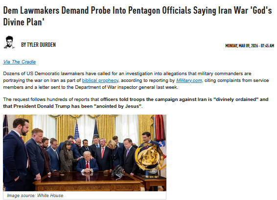 Dem Lawmakers Demand Probe Into Pentagon Officials Saying Iran War '