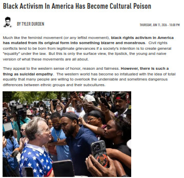 Black Activism In America Has Become Cultural Poison _ ZeroHedge