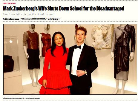 Mark Zuckerberg's Wife Shuts Down School for the Disadvantaged