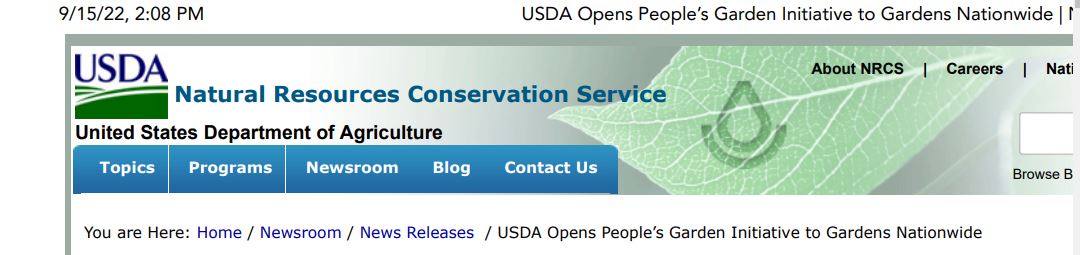 PDF - USDA Opens People’s Garden Initiative to Gardens Nationwide _